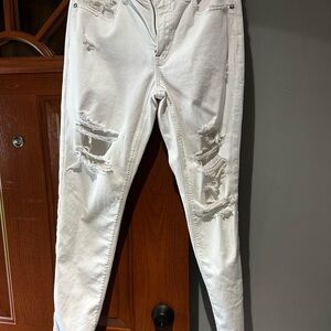 Stylish White Distressed Womens Jeans